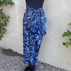 NWT Bleu Rod Beattie straight hem long sarong with ruffle sides - size S
